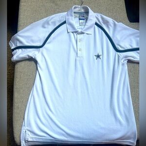 White Polo Shirt NFL Apparel Dallas Cowboys size medium. Retro vintage Reebok